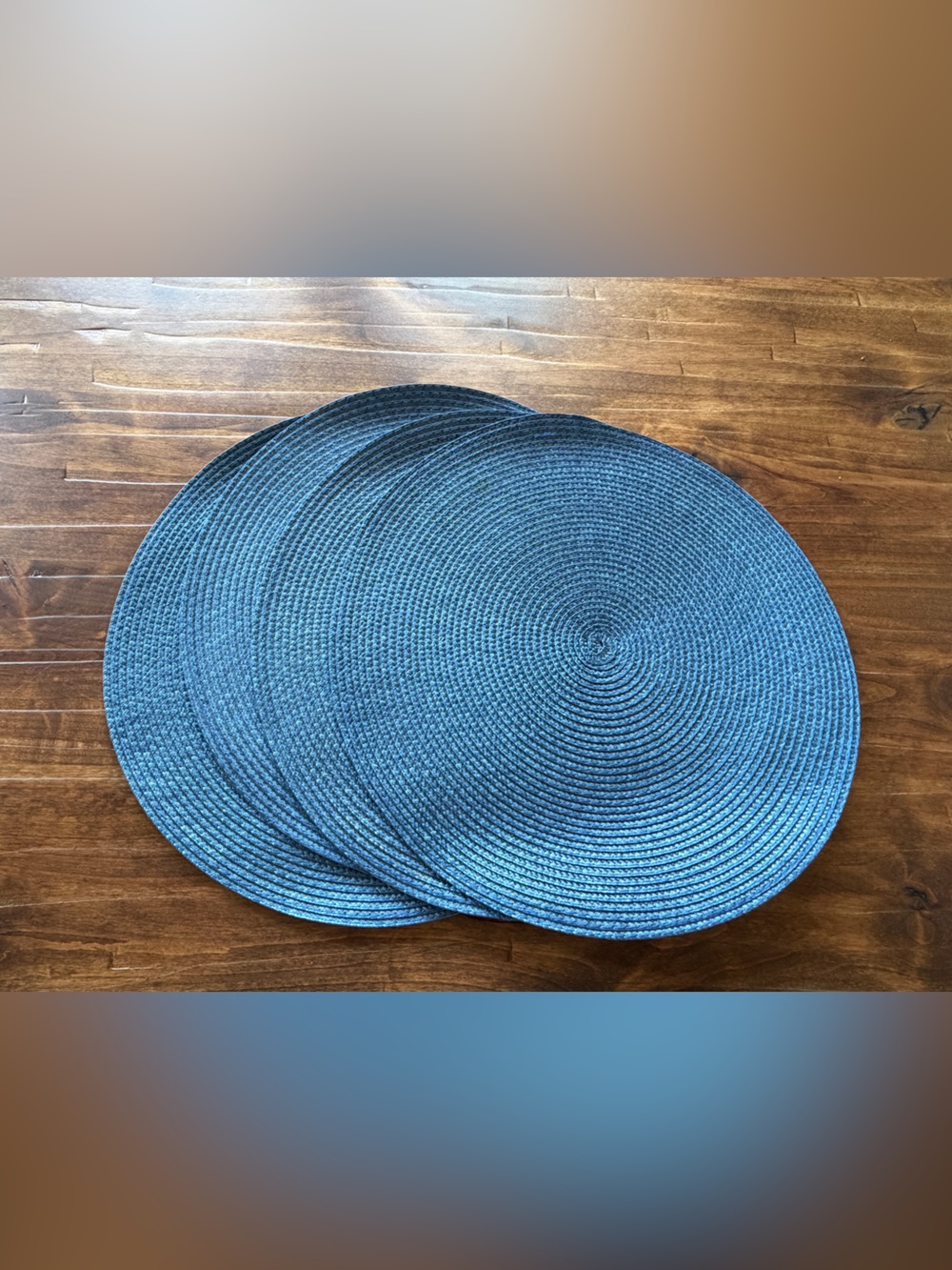Round Woven Placemats in  Blue